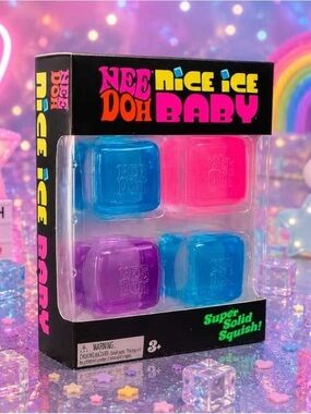 NeeDoh Nice Ice Baby Squish Toy Set - Blue, Pink, Purple
